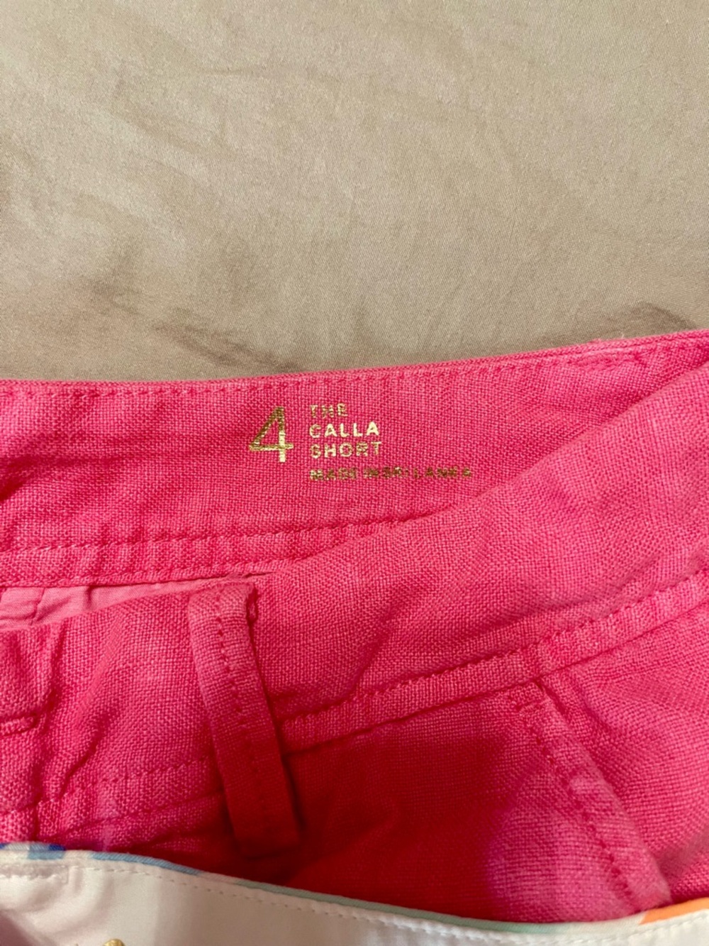 🩷💫Lilly Pulitzer Pink Solid Linen and Multicolor Print Shorts - Picture 3 of 3